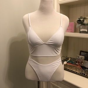 SHEIN White High-Waist Bikini